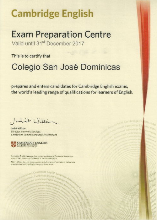 Cambridge English - Exam Preparation Center - Colegio San José Dominicas